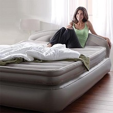 AeroBed Comfort Anywhere Guest Inflatable Queen Air Bed Mattress with Headboard Guest or Personal Use Bed.