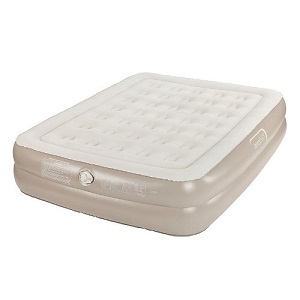 Aerobed 16 inch high inflated queen air bed mattress with raised height.