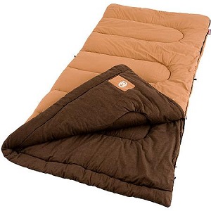 Coleman Dunnock Big and Tall Cold Weather Cotton Flannel Camping Sleeping Bags for Big Guys Adults.