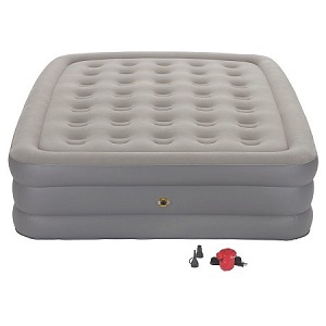 High grade Intex Comfort Plush Raised Dura-Beam Airbed, Queen Size Inflatable Air Mattress with built-in pump for Heavy People, Inflatable Bed Queen Height Raised 18 inches, waterproof flock top.