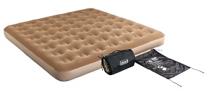 Coleman King Sized Single High Quickbed Inflatable Airbed Mattress with Soft Suede Top, 4D Pump and wrap 'n' roll storage, Air Bed Camping Outdoor.