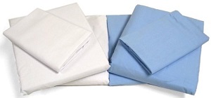 White, Blue and Pink Cot Sheets