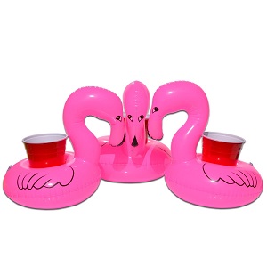 GoPong Floating Flamingo Drink Holder for Hot Tub, Pool