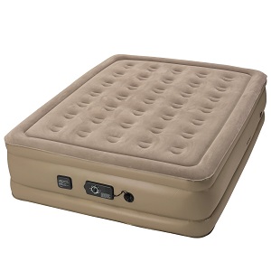 Insta-bed raised height queen air mattress bed with never flat pump.
