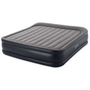 Intex Dura Beam King Size Air Bed Raised Plush Air Mattress with Built-in Pump, King, PVC.