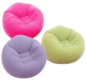 Intex Portable Beanless Inflatable Bean Bag Chair for Sitting.