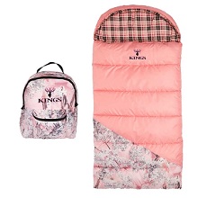 King's Pro Hunter Junior 25-degree F Pink Shadow Camo Youth Sleeping Bag for Girls.