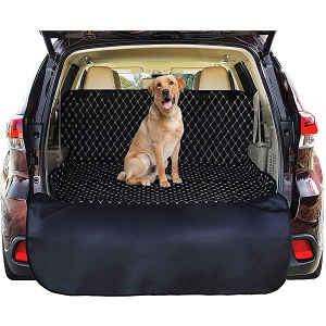 Pawple SUV Quilted and Padded Cargo Cover for Dogs with bumper flap.