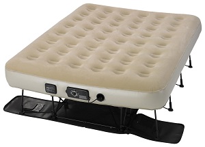 Serta EZ Air Bed with NeverFlat AC Pump Queen Size Raised on Legs.