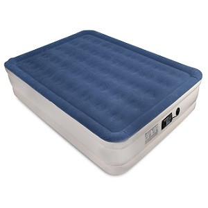 SoundAsleep Dream Series raised Inflatable Air Mattress Queen with ComfortCoil Technology and Internal High Capacity built-in Pump, Queen Size, Raised 19 inches High.