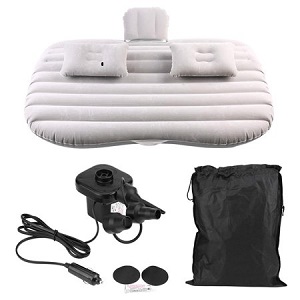Inflatable air bed mattress for car, SUV, truck back seat with pump.