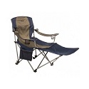 Kamp-Rite Outdoor Folding tailgating camping chair with detachable footrest.
