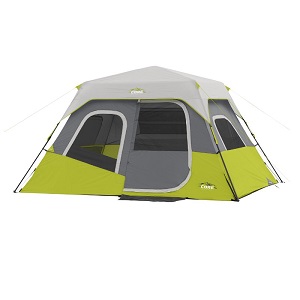 CORE 6 Person Instant Cabin Tent 11' x 9' with Rainfly and water repellant fabric sleeps 6.