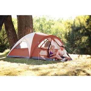 Coleman Evanston 4-Person Camping Tent with Screened Porch Canopy 9' x 7' Fits Queen Bed.
