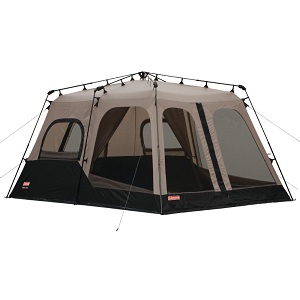 Coleman Black and Gray Instant Two-room Eight-person Camping Tent with Room Dividers, Waterproof.