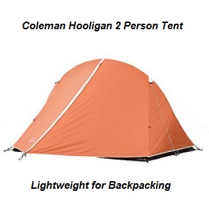 Coleman Hooligan 2 2-Person Lightweight Backpacking Tent with rainfly.