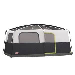 Coleman Prairie Breeze 9 Person Cabin Style Family Camping Tent with Rainfy and Electrical Access Port.