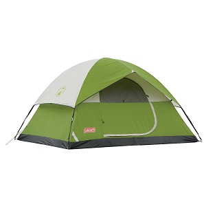 Coleman Sundome 4-Person Tent with Electricity Access Port, Green Dome Style Tent.