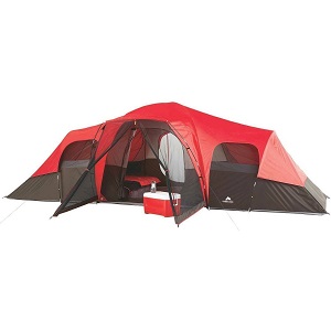 Large Ozark Trail Outdoor Camping 10 person tent with  Screen Room for pet, gear, bug free reading and relaxtion.