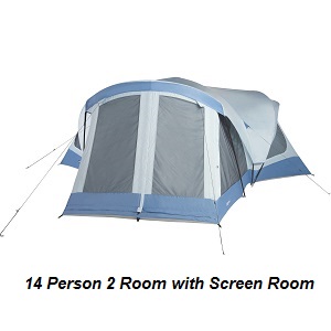 Ozark Trail 18' x 18'  Large Family Camping Tent with Screen Porch Area.