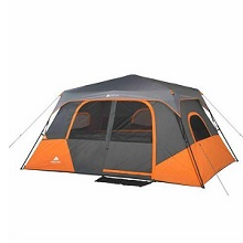 Ozark Trail 8 Person Cabin Style Camping Tents with electrical cord access ports.