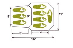 Wenzel Klondike 16 x 11 Foot 8 Person Tent with Screen Area