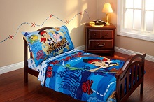Disney Jake and the Neverland Pirates 4 Piece Twin Bedding Sets Idea for Toddler Boy Beds - Fun toddler bed set twin size.
