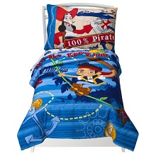Disney Jake and the Neverland Pirates 4-piece Bedding Sets Toddler Character Bedding Set Twin Size.