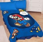 Last Updated Feb. 09, 2017 - Kid's Character Bedding for Boys, Super Mario Whos With Me Microraschel Blanket.