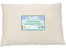 Dreamtown Kids Standard Size Pillow with Organic Cotton Shell 20 x 26 inch Tan, Stuffed to be slip for kids and stomach sleepers, non-toxic safe for your child, Made in the USA.