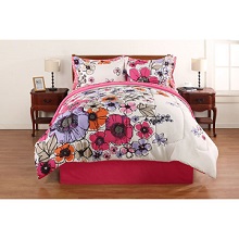 Hometrends Watercolor Floral Girls Bed in a Bag Bedding Set; twin, full, queen and king.