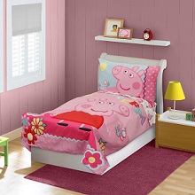 4-piece Pink Toddler Bedding Set, Peppa Pig