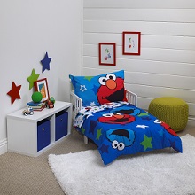 Sesame Street Awesome Buds 4pc Toddler Bedding Set, Boys 