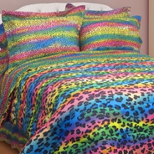 Street Revival Rainbow Leopard Twin-size 6-piece Bed in a Bag with Sheet Set for Girls