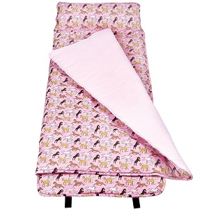 Wildkin Entertaining Sleeping Mat with Horses Pink - Nap Mat for Girls